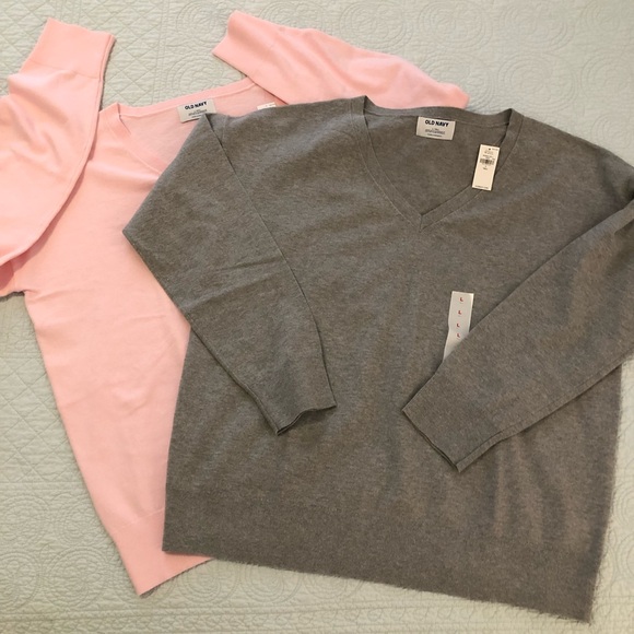 Old Navy Sweaters - Old Navy SoSoft Lite v-neck sweater bundle. Size large tall. NWT